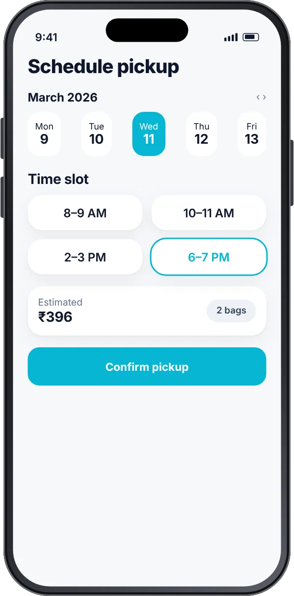 LaundryLoop: Schedule a pickup