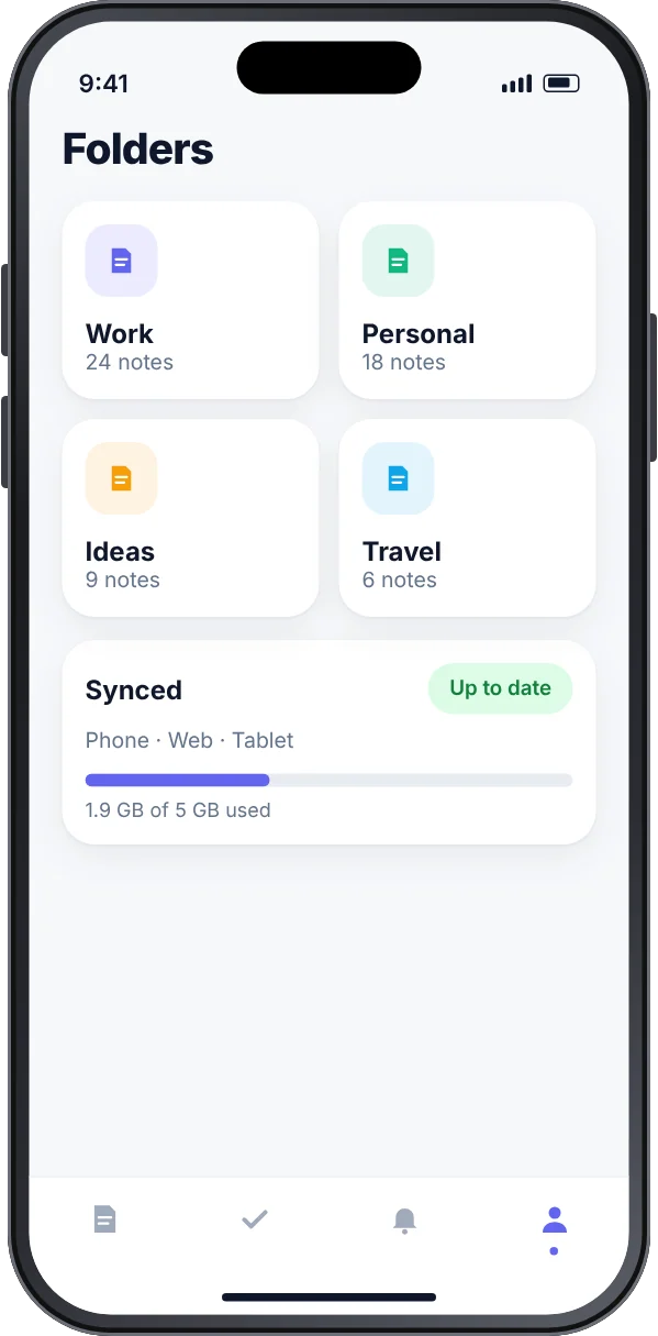 NoteFlow: Folders that sync