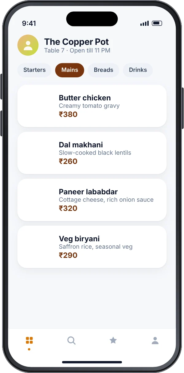 ScanMenu: The guest menu